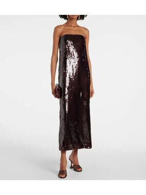 NWT $700 STAUD Casey Beaded Sequin Designer Dress Cocktail 0/XS